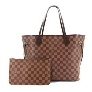 Louis Vuitton Damier Neverfull MM Ebene Cerise N41358 Brown Gold Hardware